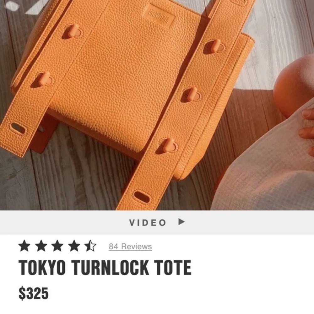 Dagne Dover Orange Turnlock Tote vitamin C